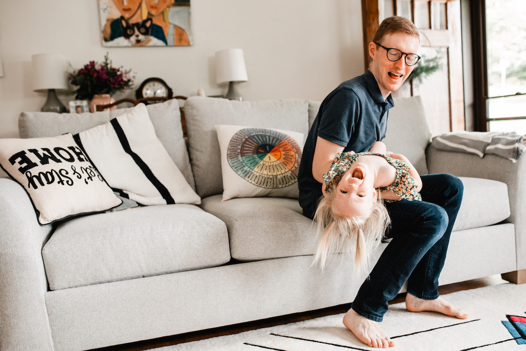 Warm and candid in-home family photography capturing everyday life in Omaha