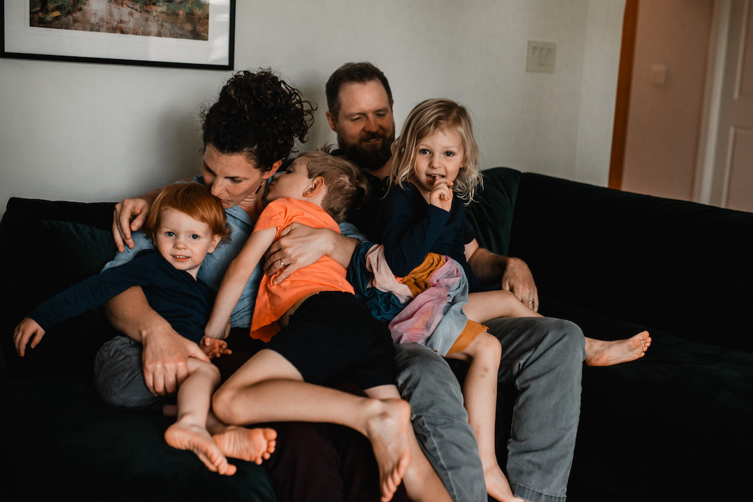 Lifestyle in-home family photography capturing real moments in an Omaha home