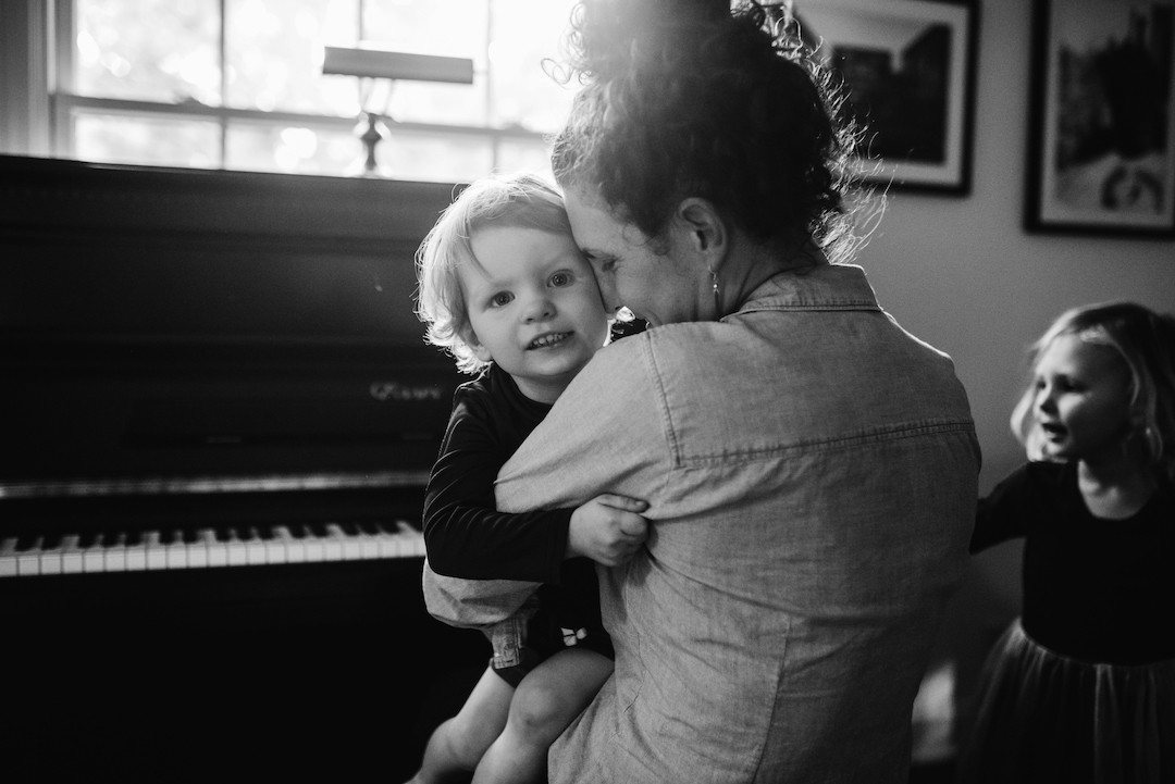 Authentic in-home family photography session with a family in Omaha