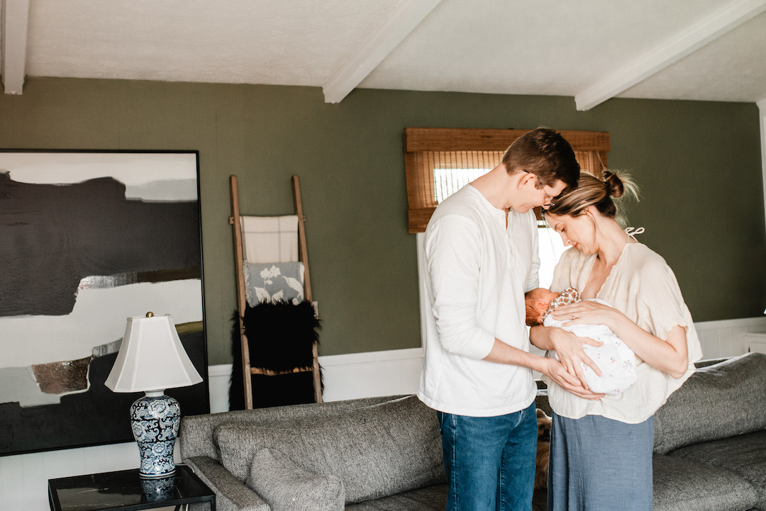 Lifestyle in-home newborn photography capturing a baby at home in Omaha, Nebraska