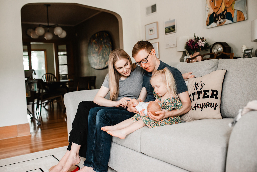 Newborn details and quiet moments during an in-home newborn session in Omaha, NE